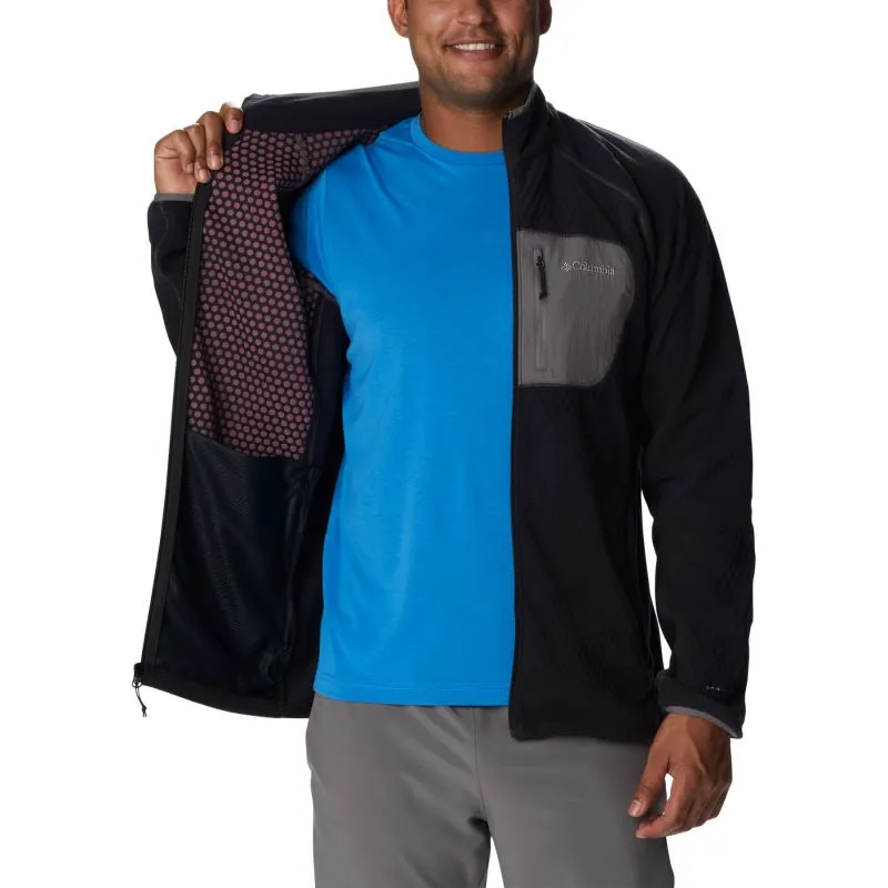 Vellón con cremallera para hombre Columbia Outdoor Tracks Full Zip (negro/gris ciudad)
