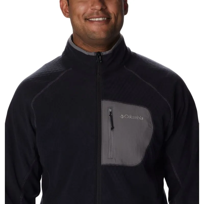 Vellón con cremallera para hombre Columbia Outdoor Tracks Full Zip (negro/gris ciudad)