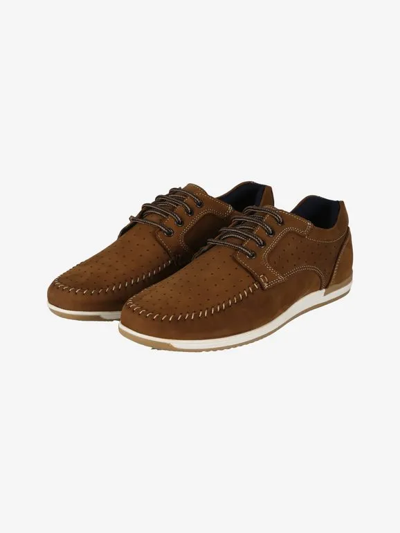 Wild Land Mocasines con cordones para hombre en piel nobuk
