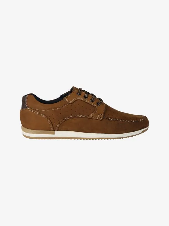 Wild Land Mocasines con cordones para hombre en piel nobuk