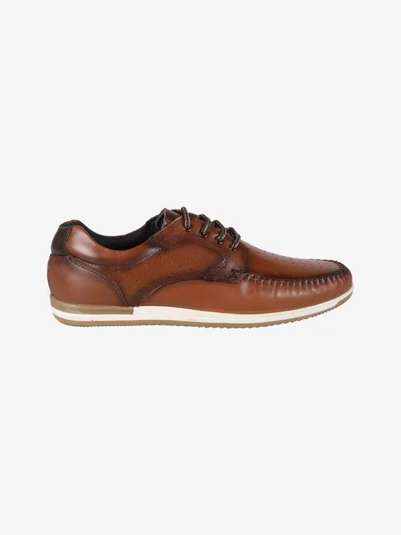 Wild Land Mocasines hombre piel con cordones