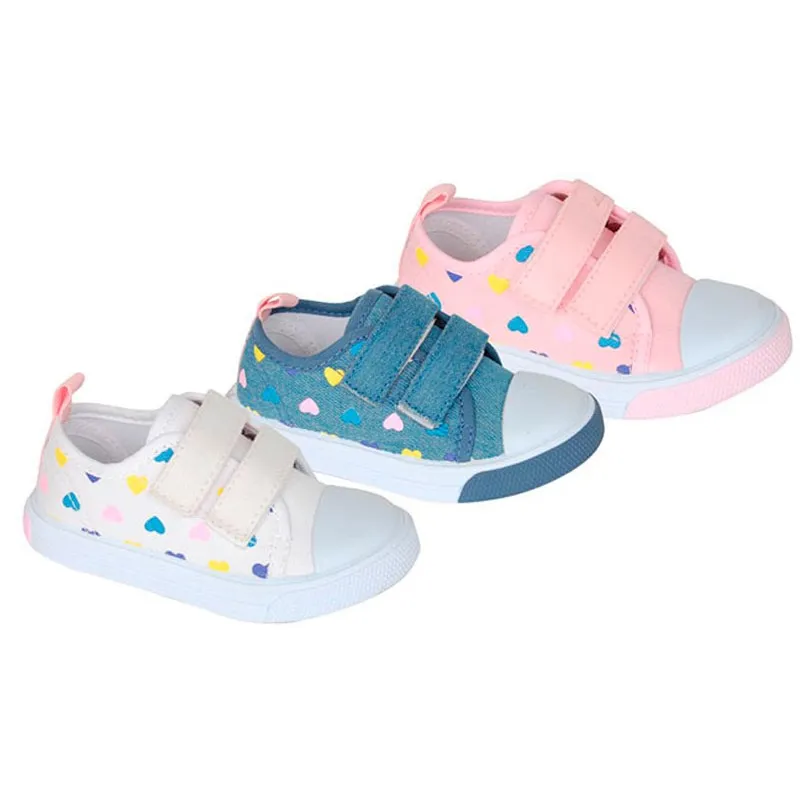 Zapatillas de lona niña con cinta de cierre