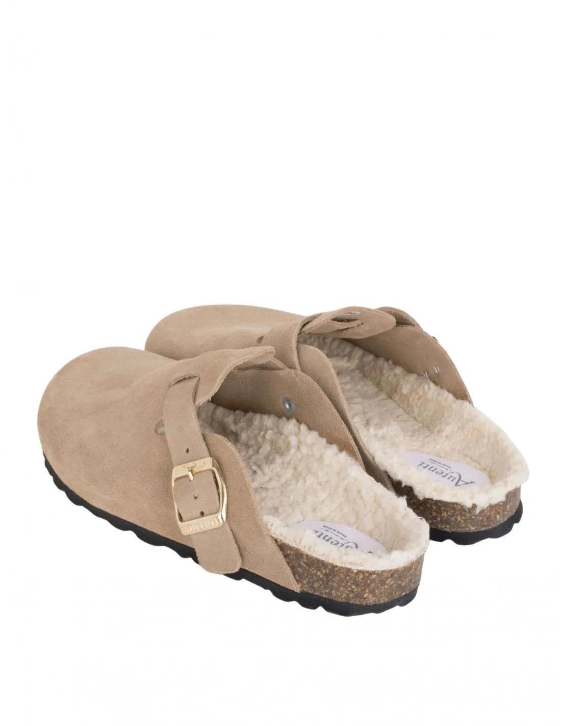 Zuecos Bio Pelo Taupe AUTENTI
